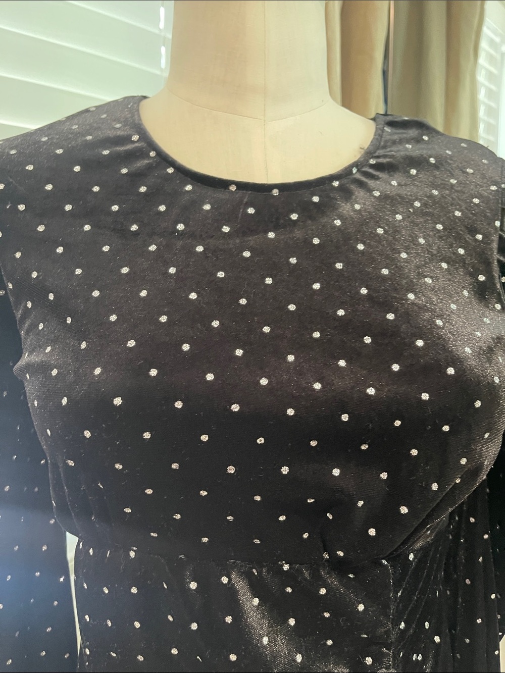 Beautiful Betsey Johnson Black Velvet Rhinestone Ruched Bodycon Dress - Picture 2 of 6